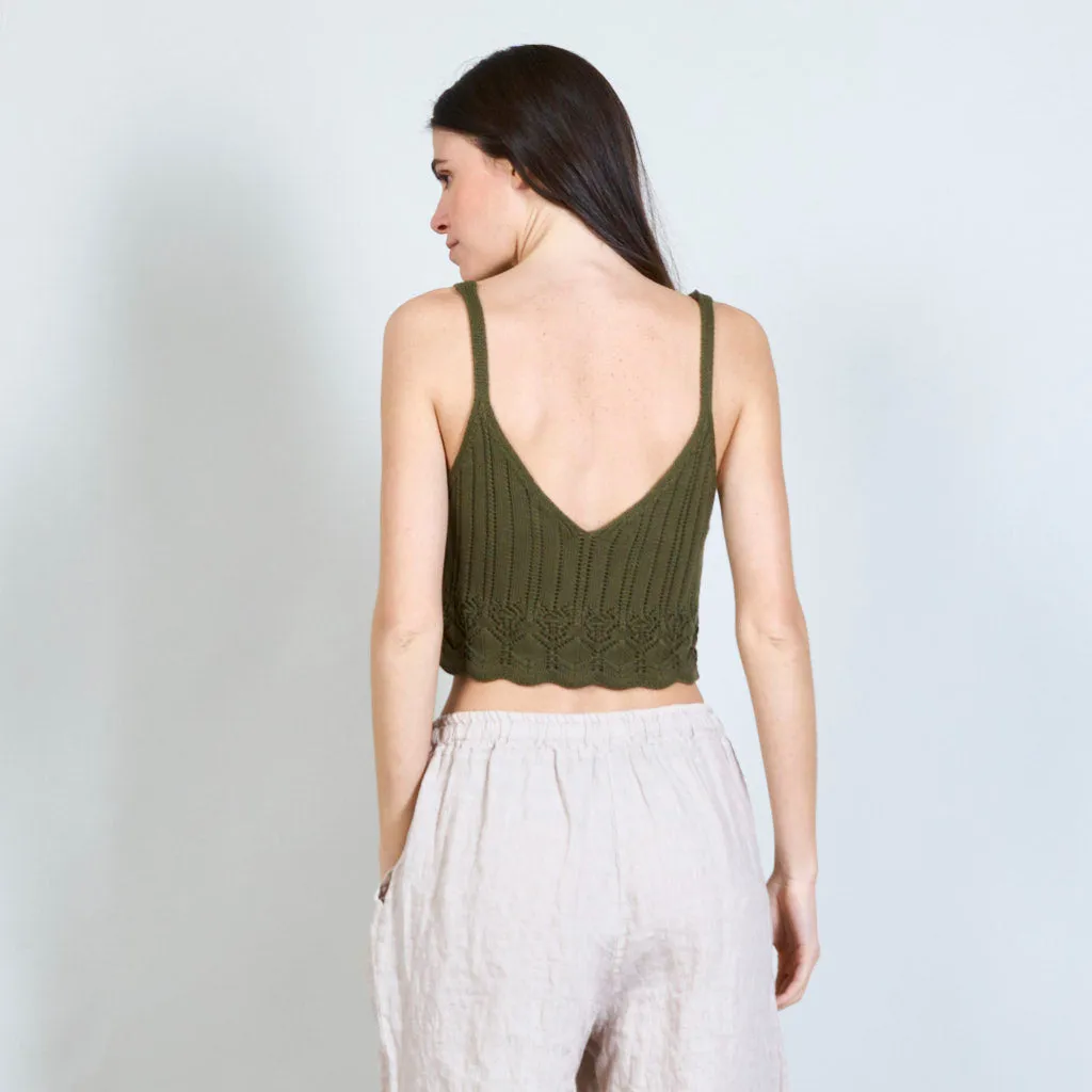 100% Cotton knitted top with beads decoration wholesale