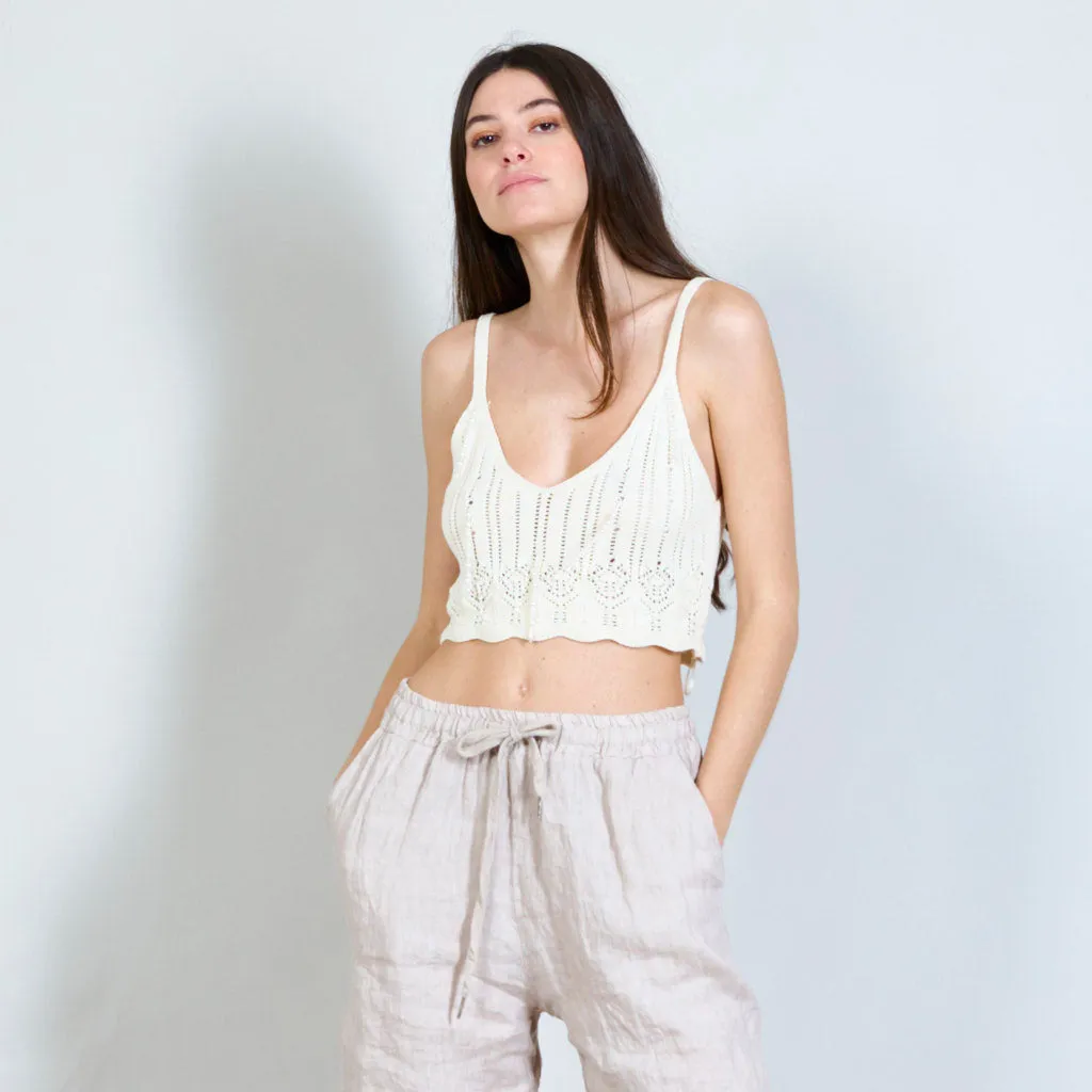 100% Cotton knitted top with beads decoration wholesale