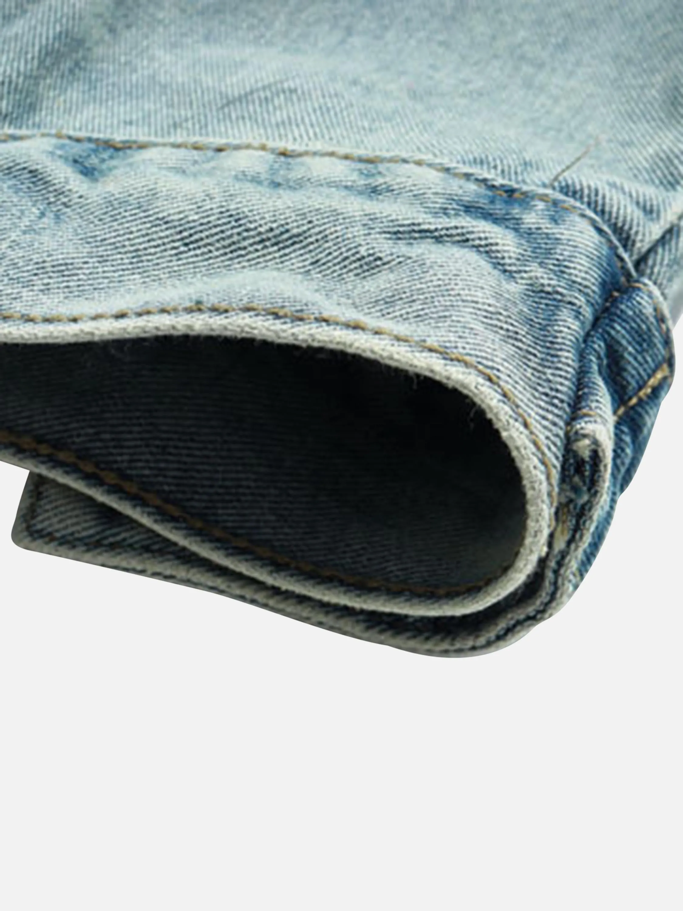 1984 High Street Washed And  Denim Hoodie - 1464