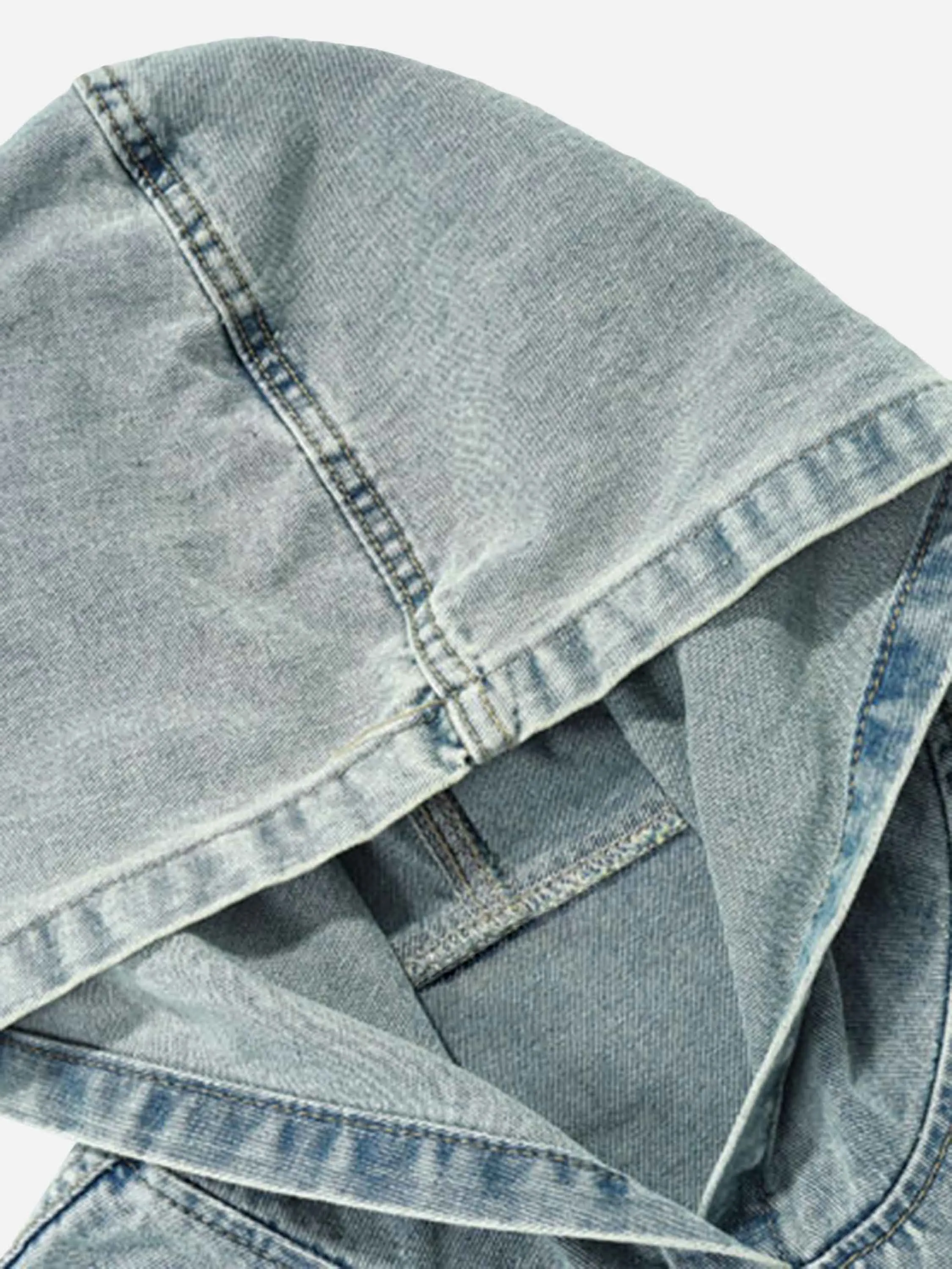 1984 High Street Washed And  Denim Hoodie - 1464