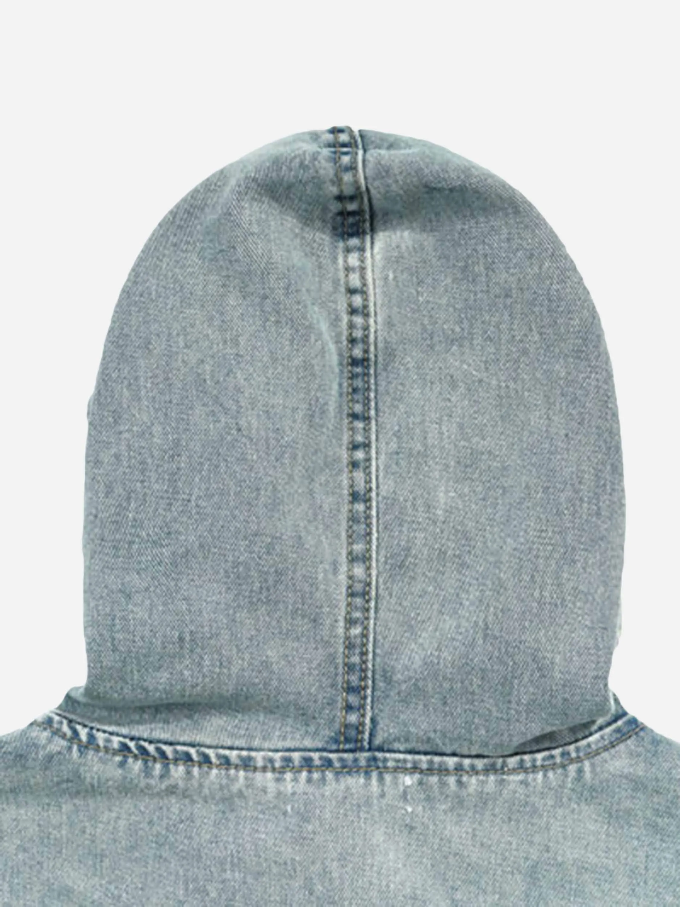 1984 High Street Washed And  Denim Hoodie - 1464
