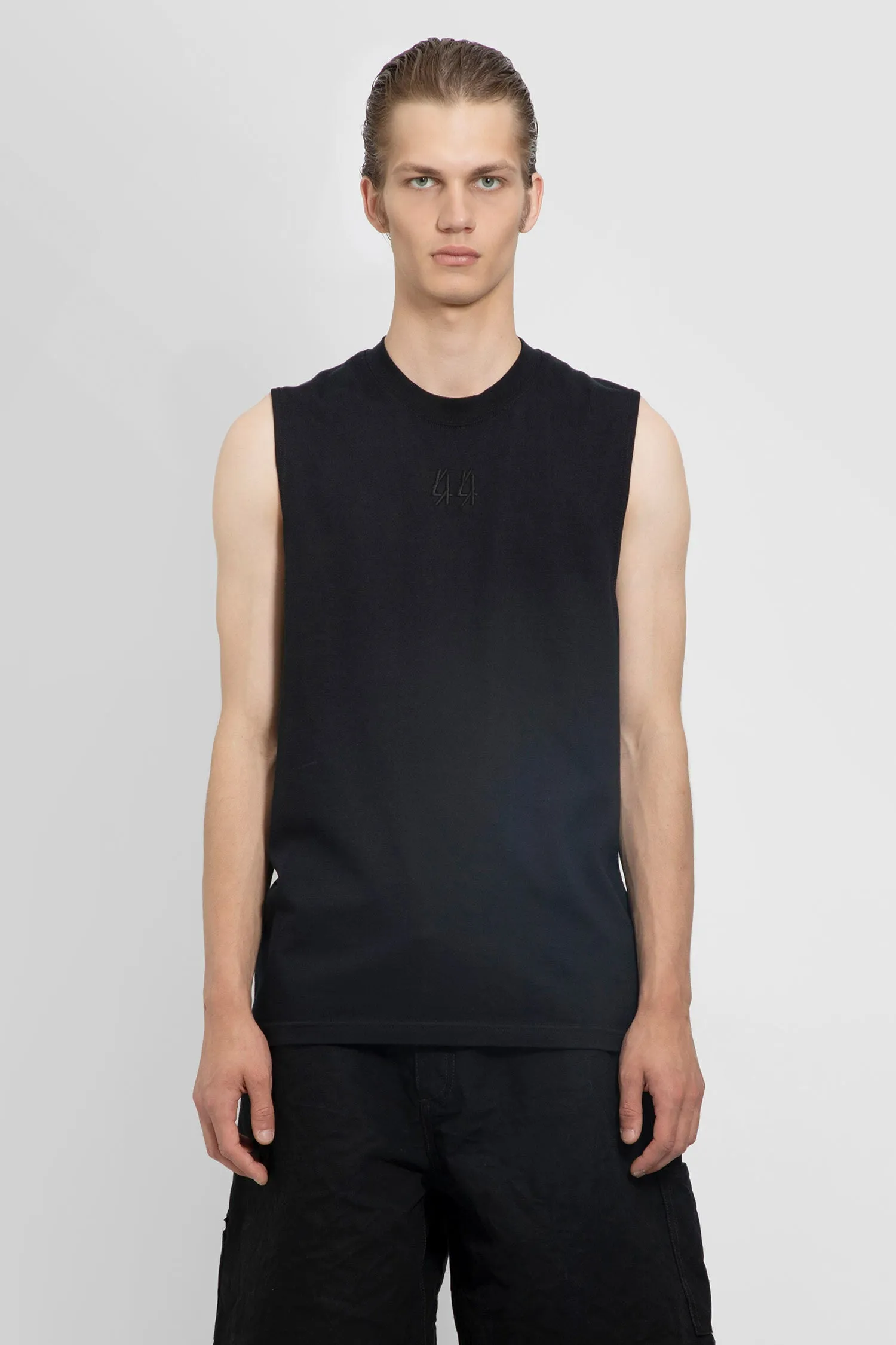 44 LABEL GROUP MAN BLACK T-SHIRTS & TANK TOPS