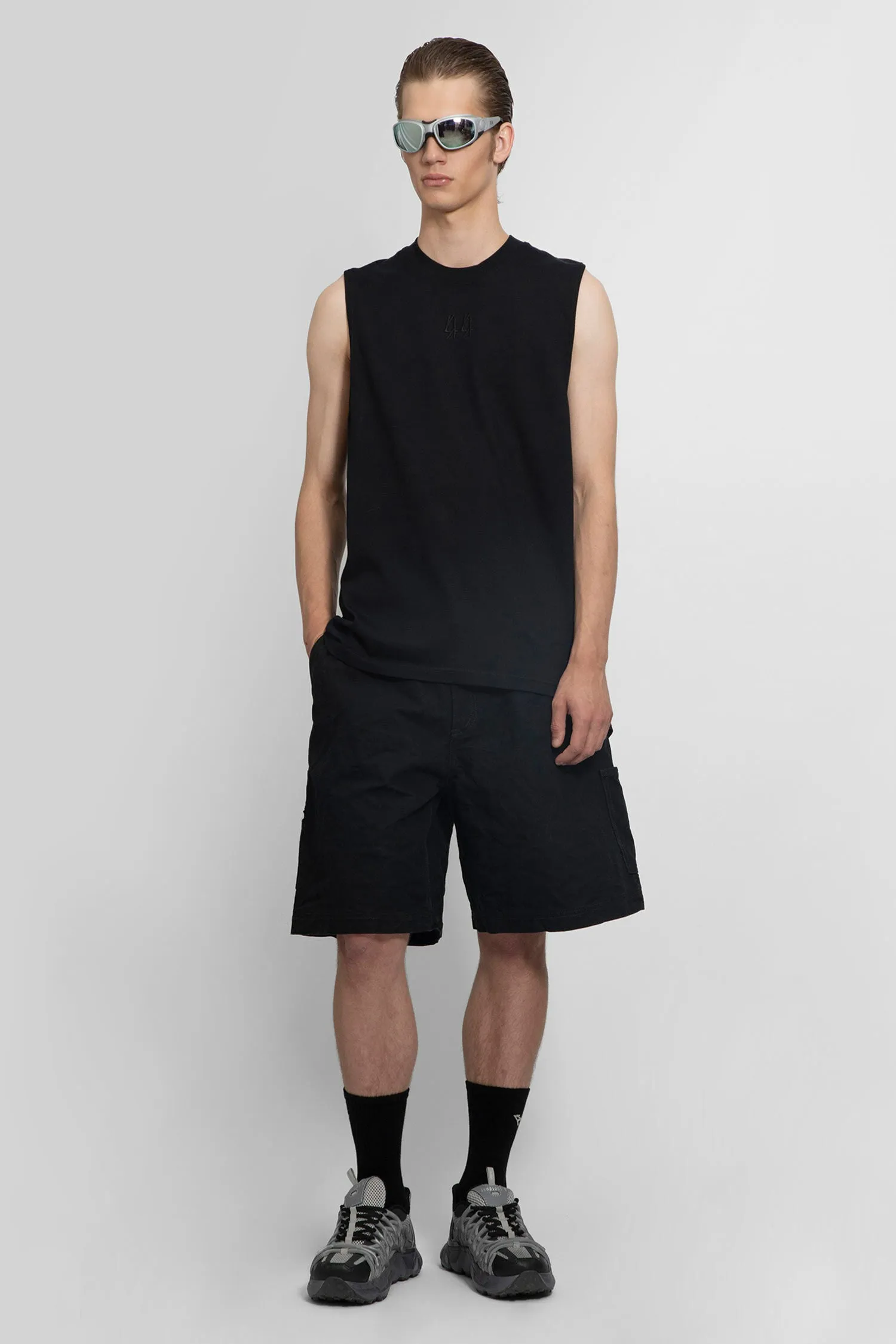 44 LABEL GROUP MAN BLACK T-SHIRTS & TANK TOPS