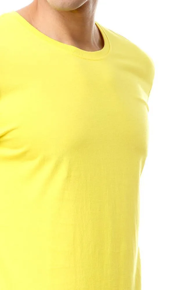 57979 Round Neck Basic Yellow Tee