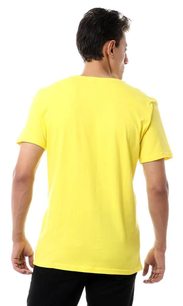 57979 Round Neck Basic Yellow Tee