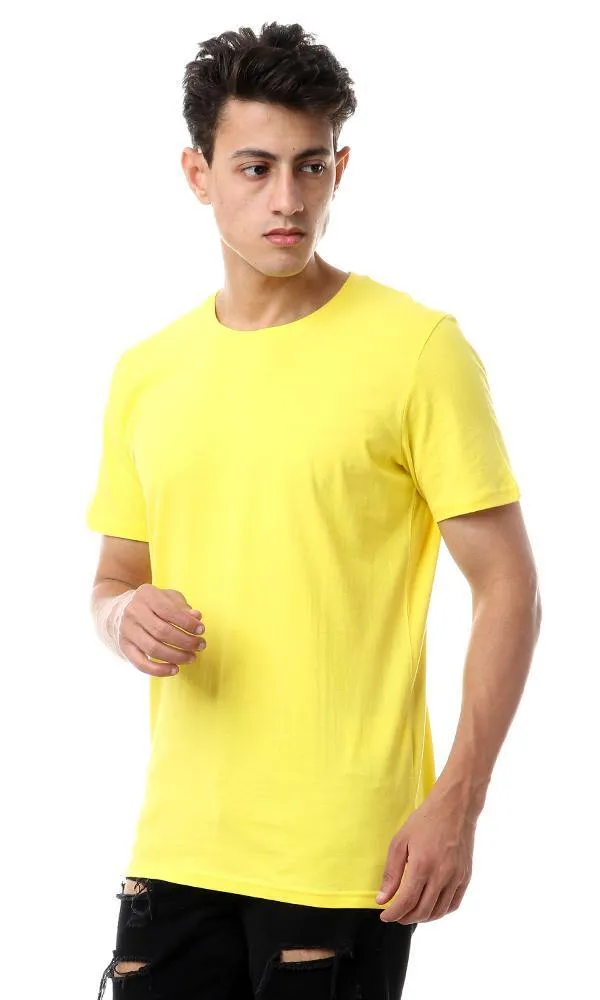 57979 Round Neck Basic Yellow Tee
