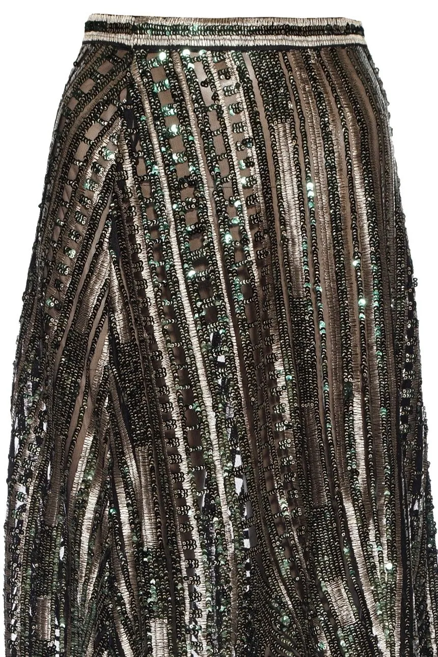 Animal Print Shirt & Sequin Skirt