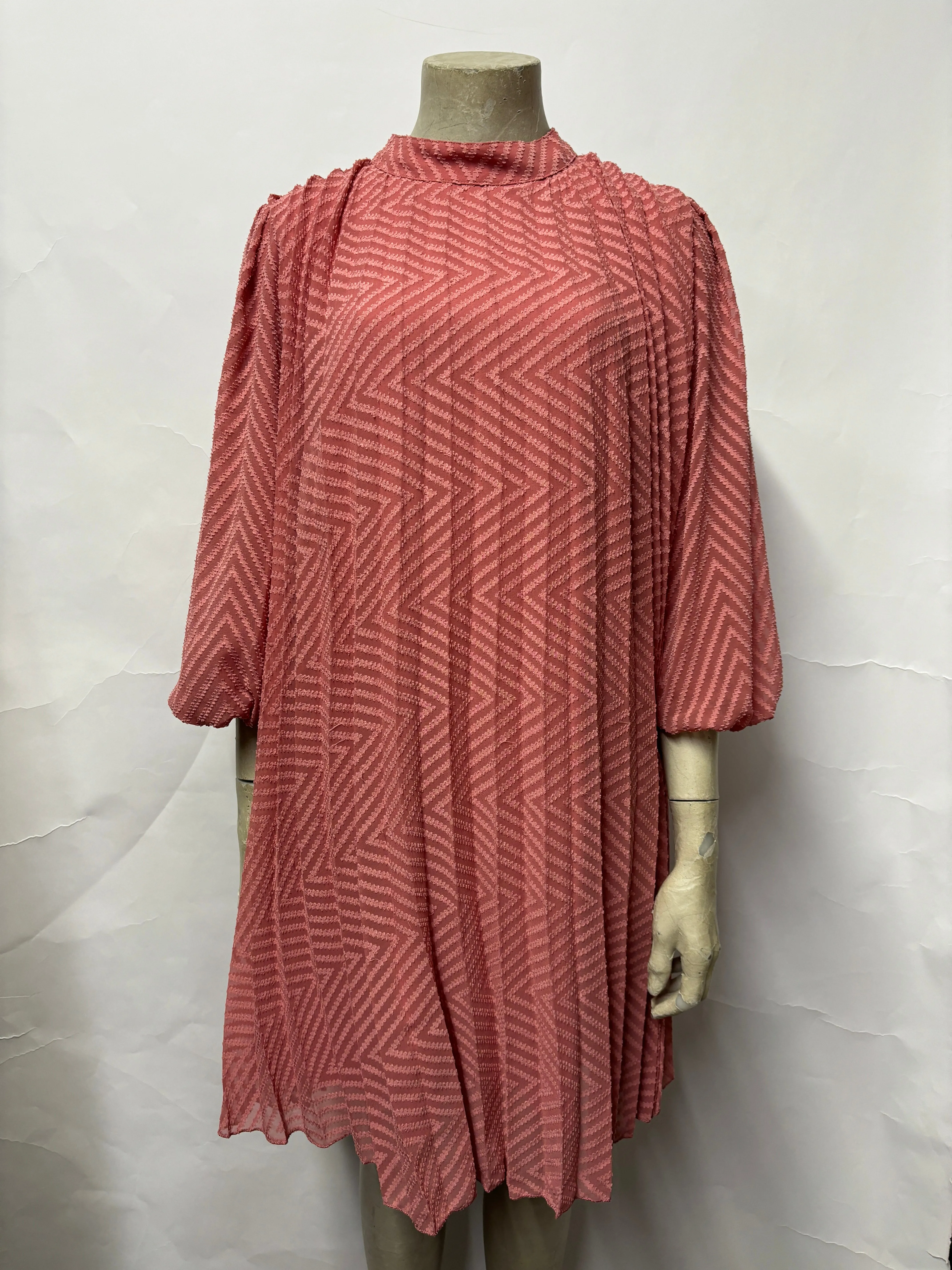 ASOS Tall Pink Chevron Pattern Balloon Dress 10 BNWT