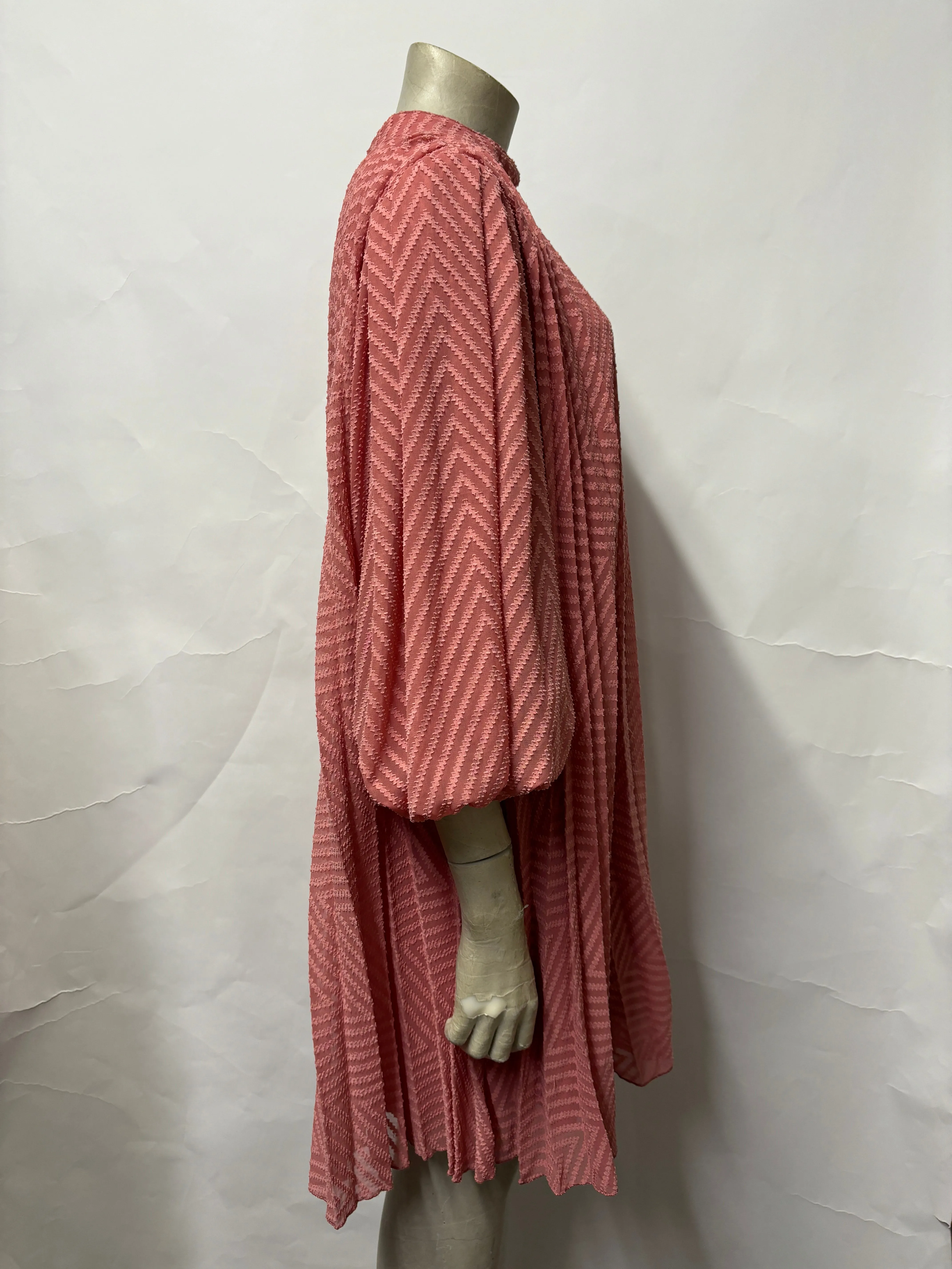 ASOS Tall Pink Chevron Pattern Balloon Dress 10 BNWT