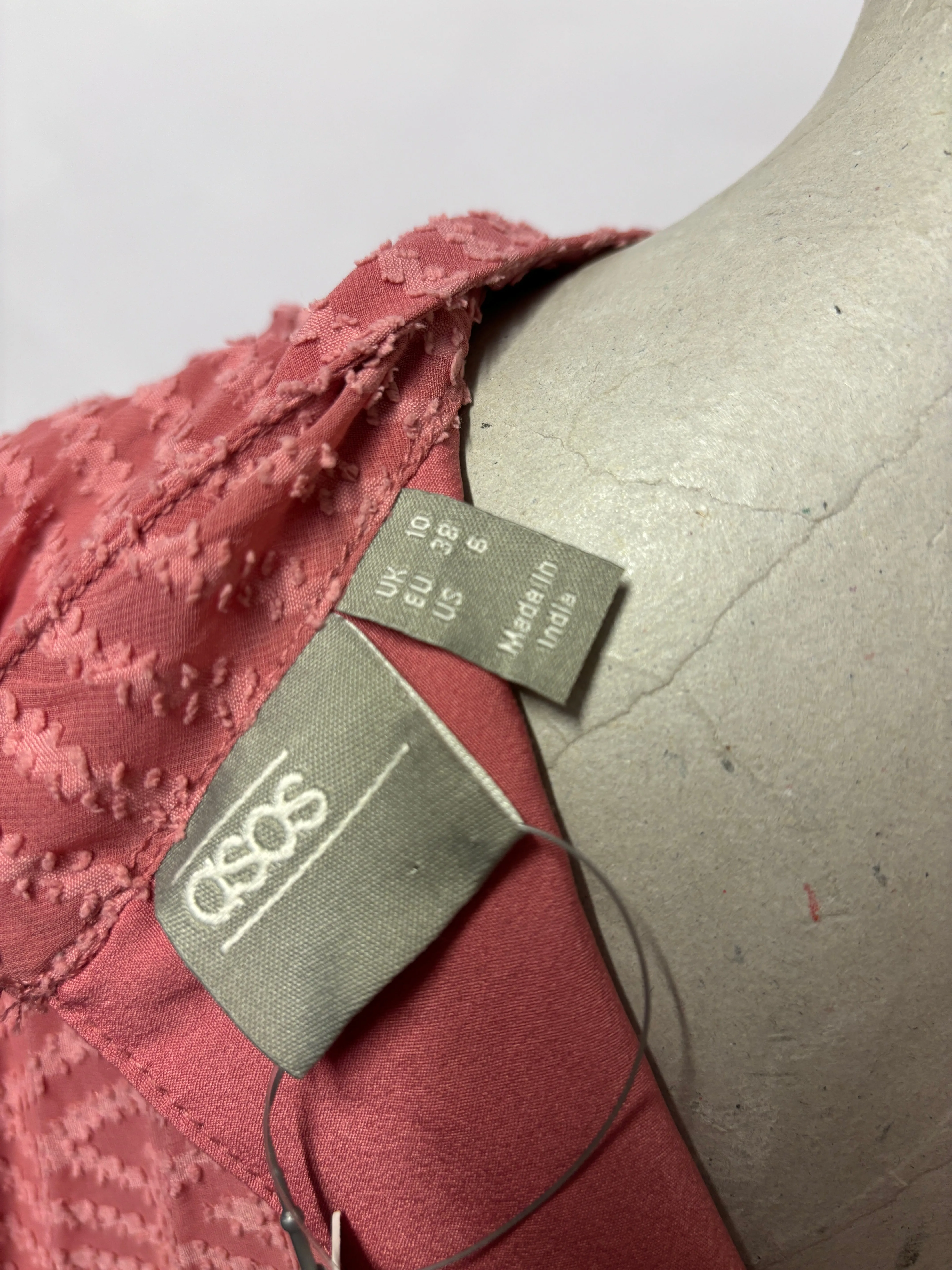 ASOS Tall Pink Chevron Pattern Balloon Dress 10 BNWT
