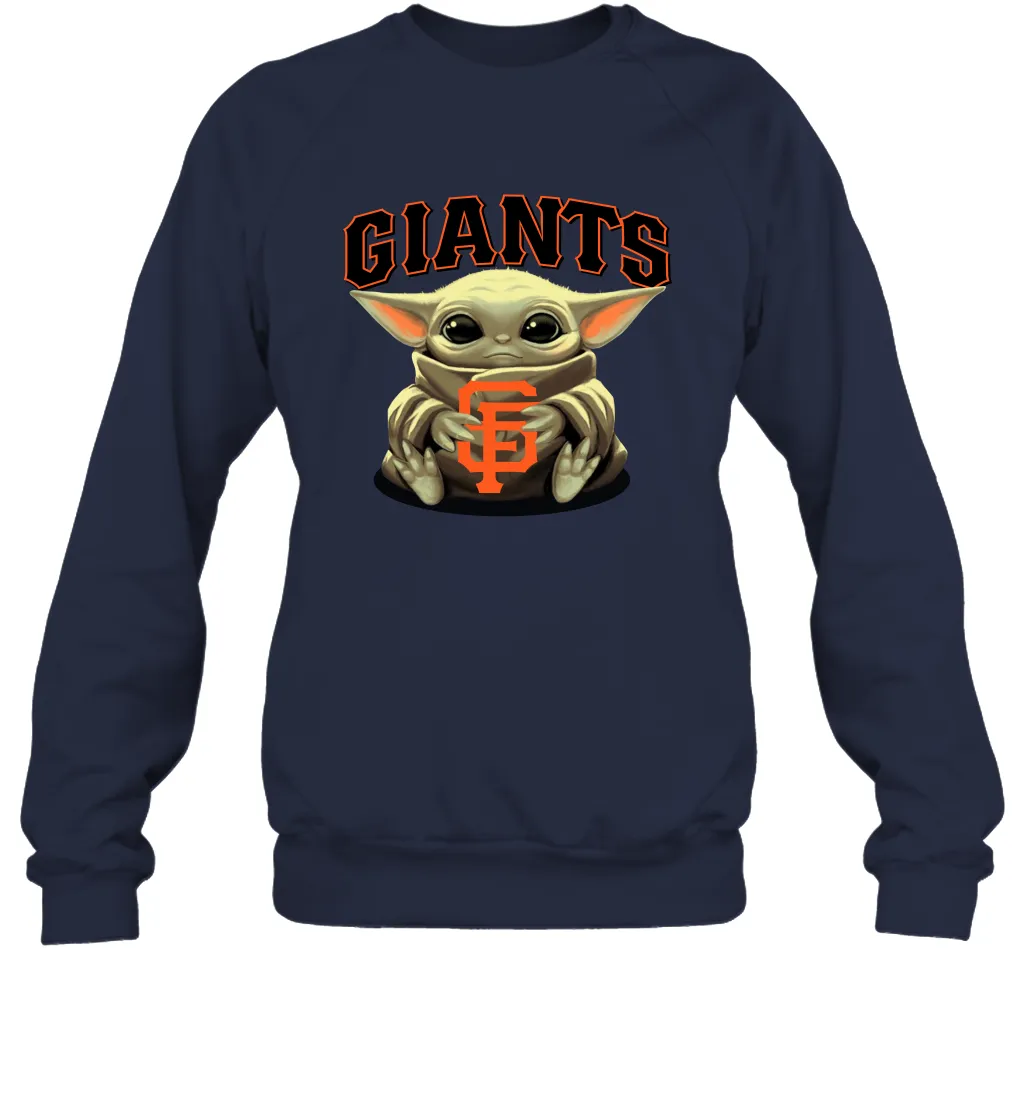 Baby Yoda Hugs Loves The San Francisco GiantsBaseball Adult Sweatshirt