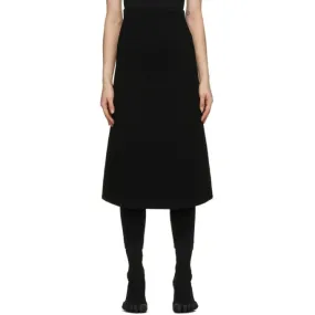 Balenciaga Black Knit Technical Skirt