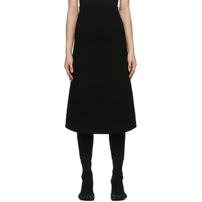 Balenciaga Black Knit Technical Skirt