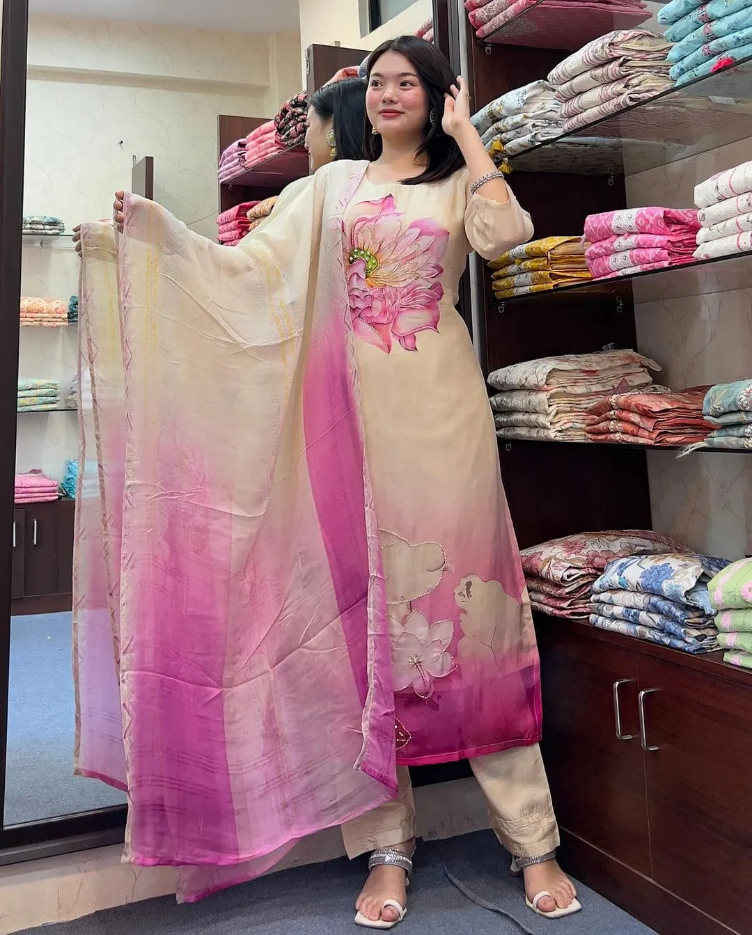 Beautiful Designer Summer Special Soft Orgenza Salwar Suit