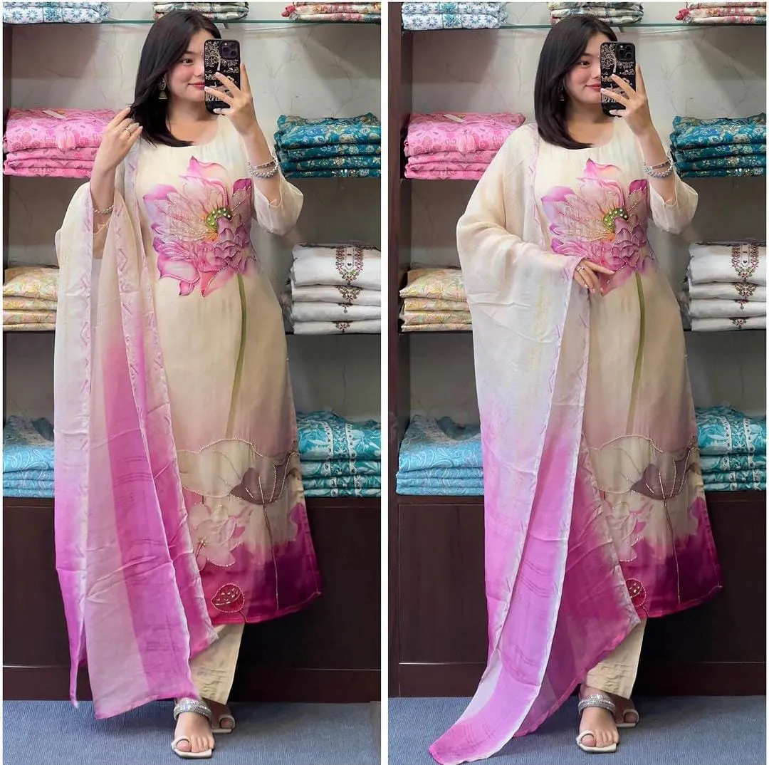 Beautiful Designer Summer Special Soft Orgenza Salwar Suit