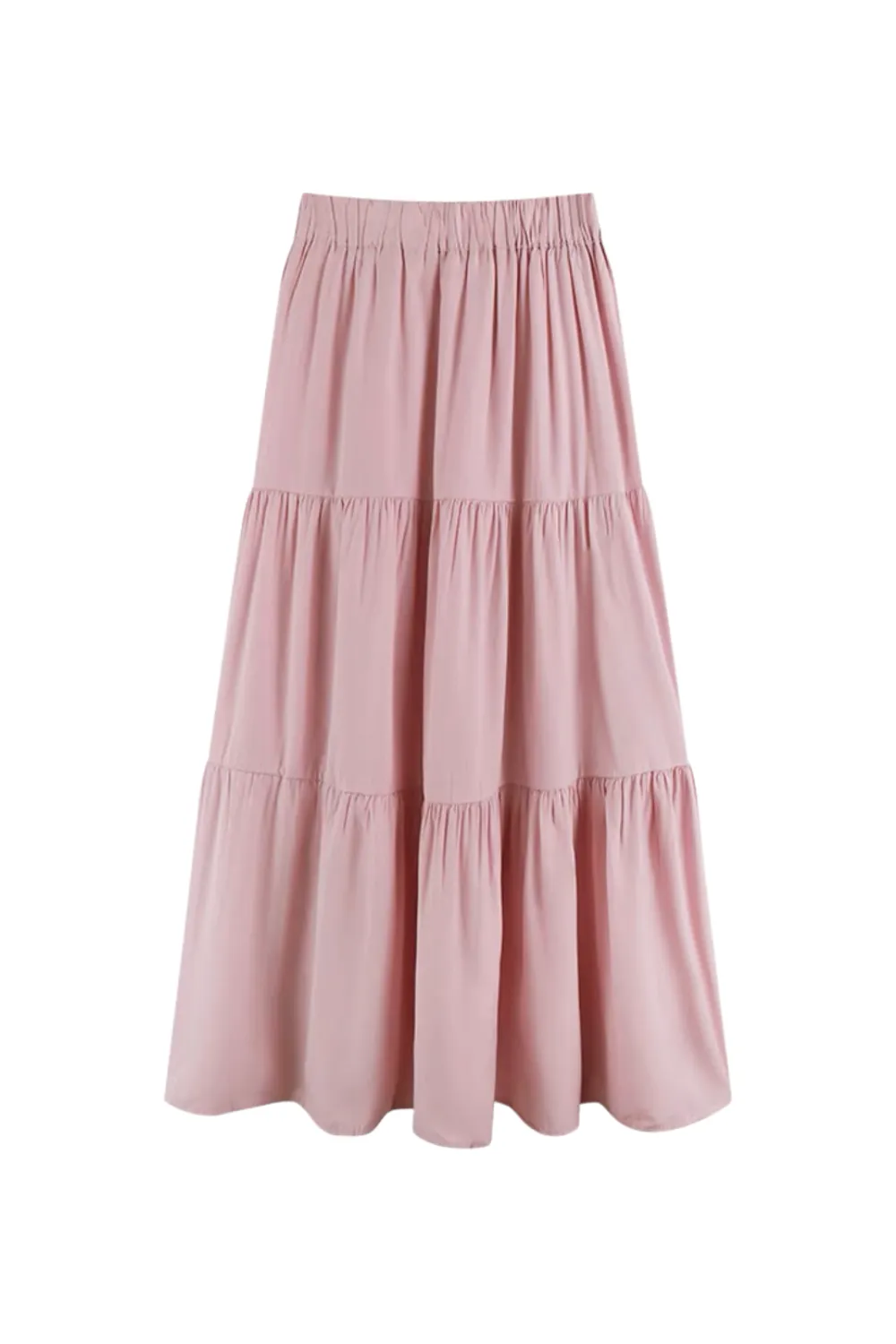 'Bella' High Waist Tiered Long Skirt(5 Colors)