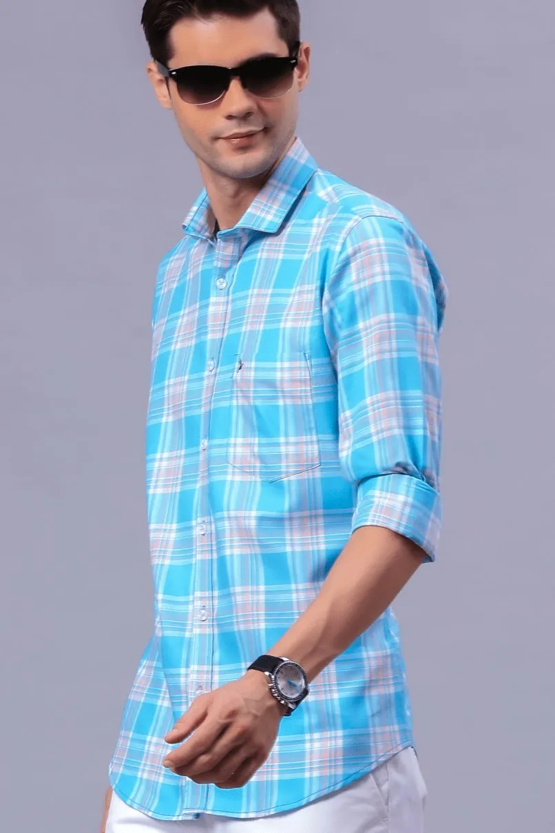 Bright Blue Checks - Full-Stain Proof