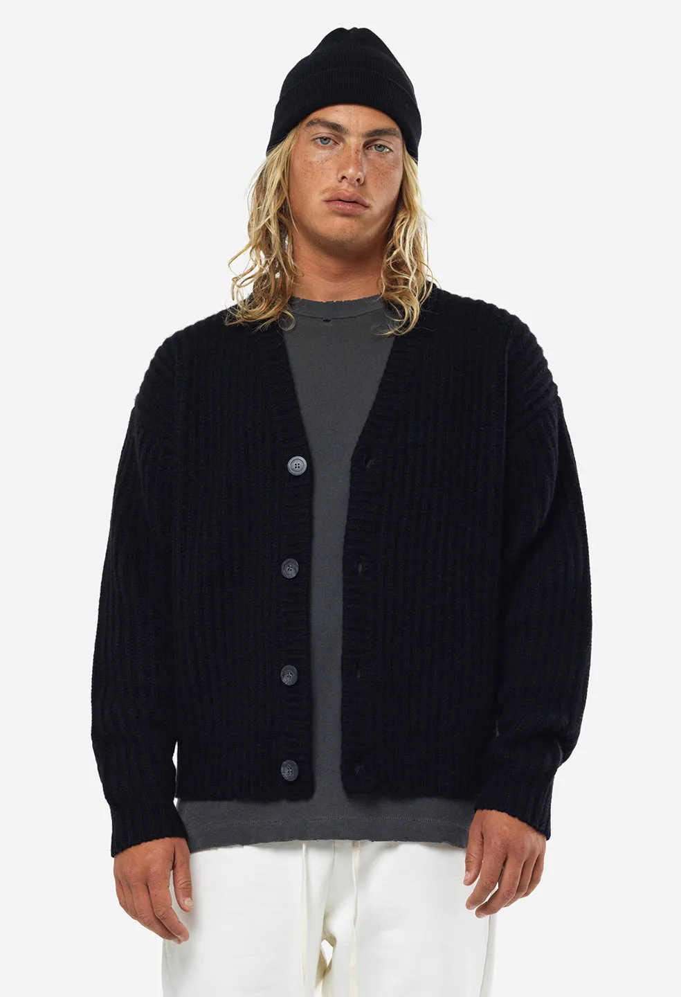Capri Cashmere Cardigan / Black