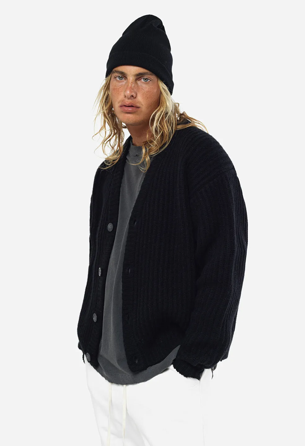 Capri Cashmere Cardigan / Black