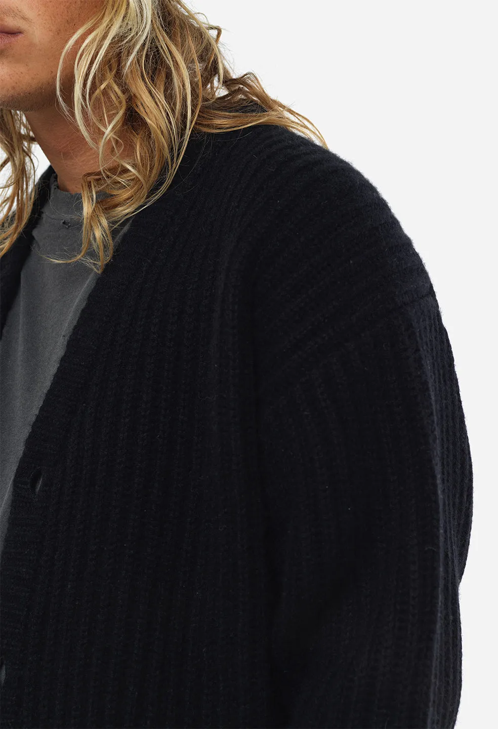Capri Cashmere Cardigan / Black