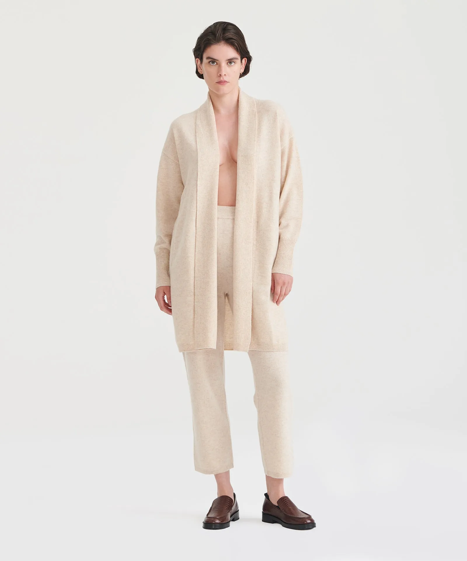 Soft Cashmere Duster Cardigan with Stylish Side Slits