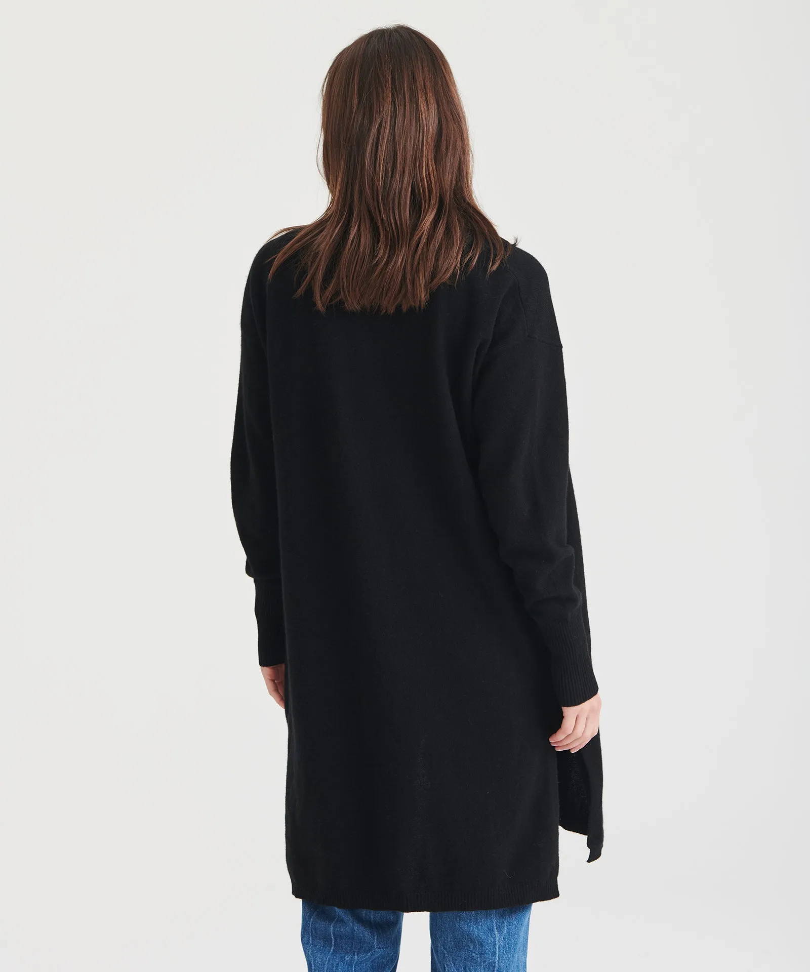 Soft Cashmere Duster Cardigan with Stylish Side Slits