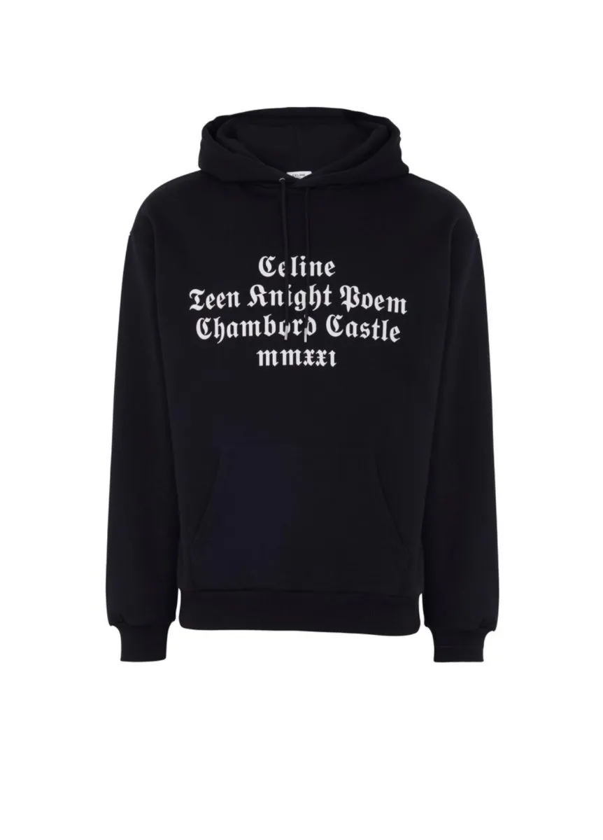 Stylish Black Celine Paris Hoodie with Logo Design