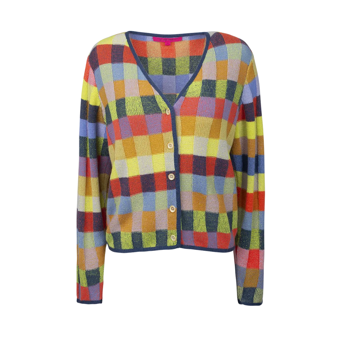 Checked Cashmere Cardigan