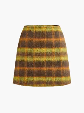 Checked Tweed Mini Skirt