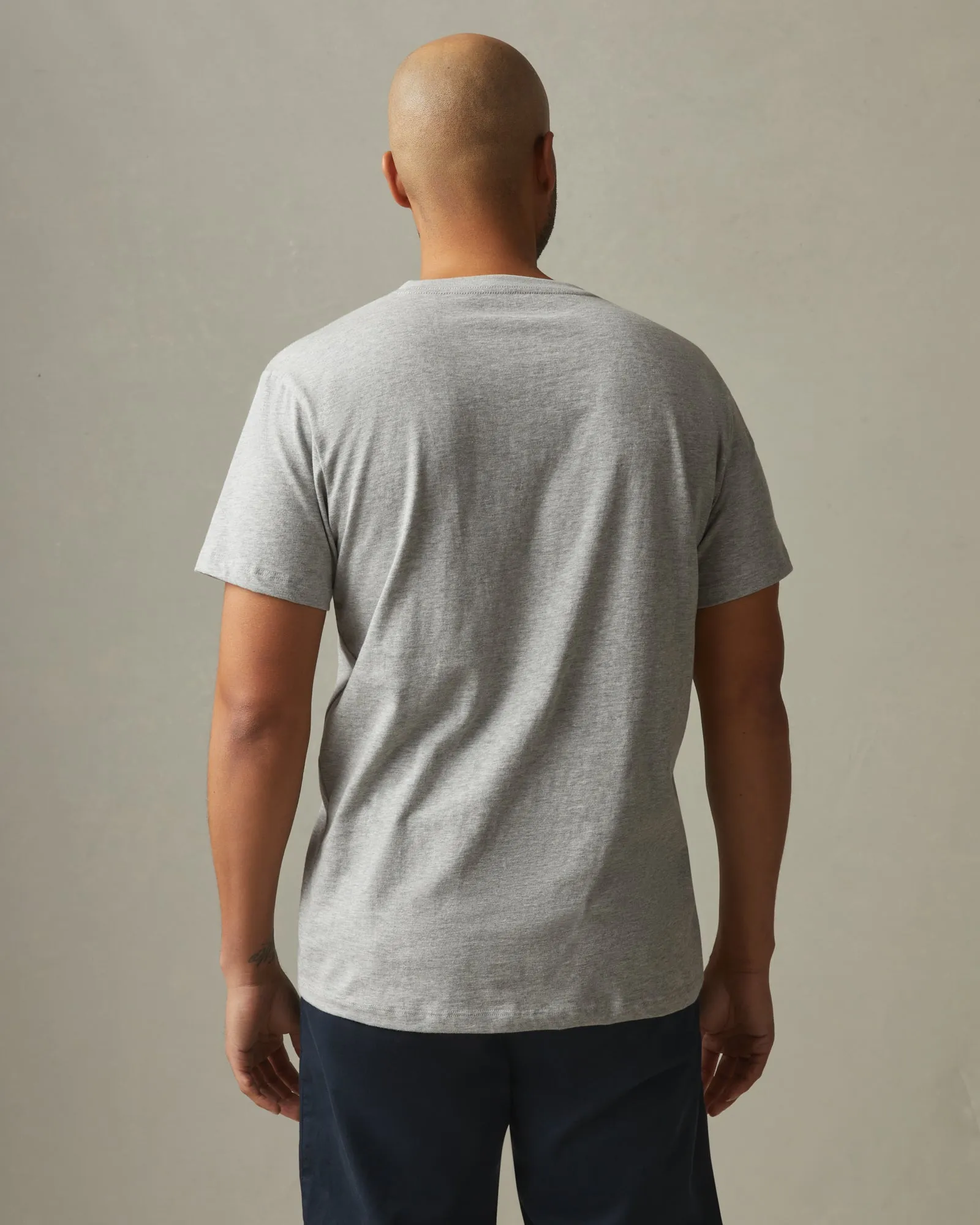 Classic Cotton V-neck Tee - Athletic Heather