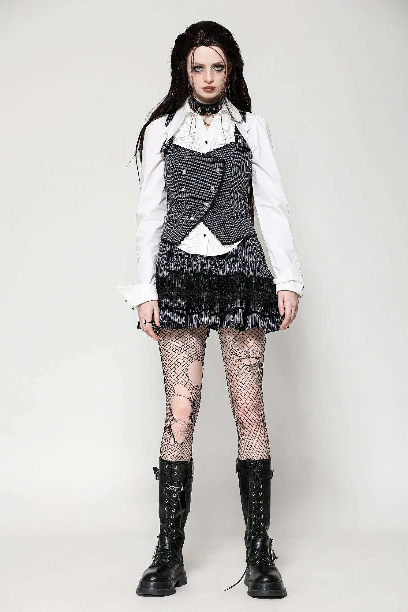 Dark Striped Academic Vest VW021