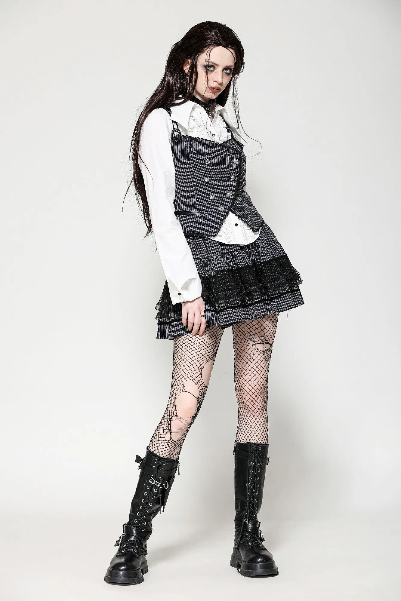 Dark Striped Academic Vest VW021