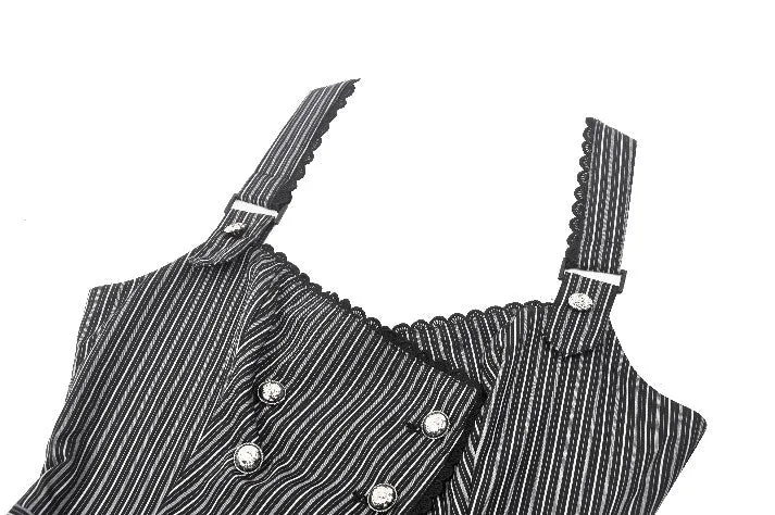 Dark Striped Academic Vest VW021