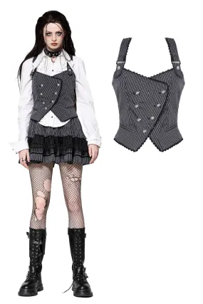 Dark Striped Academic Vest VW021