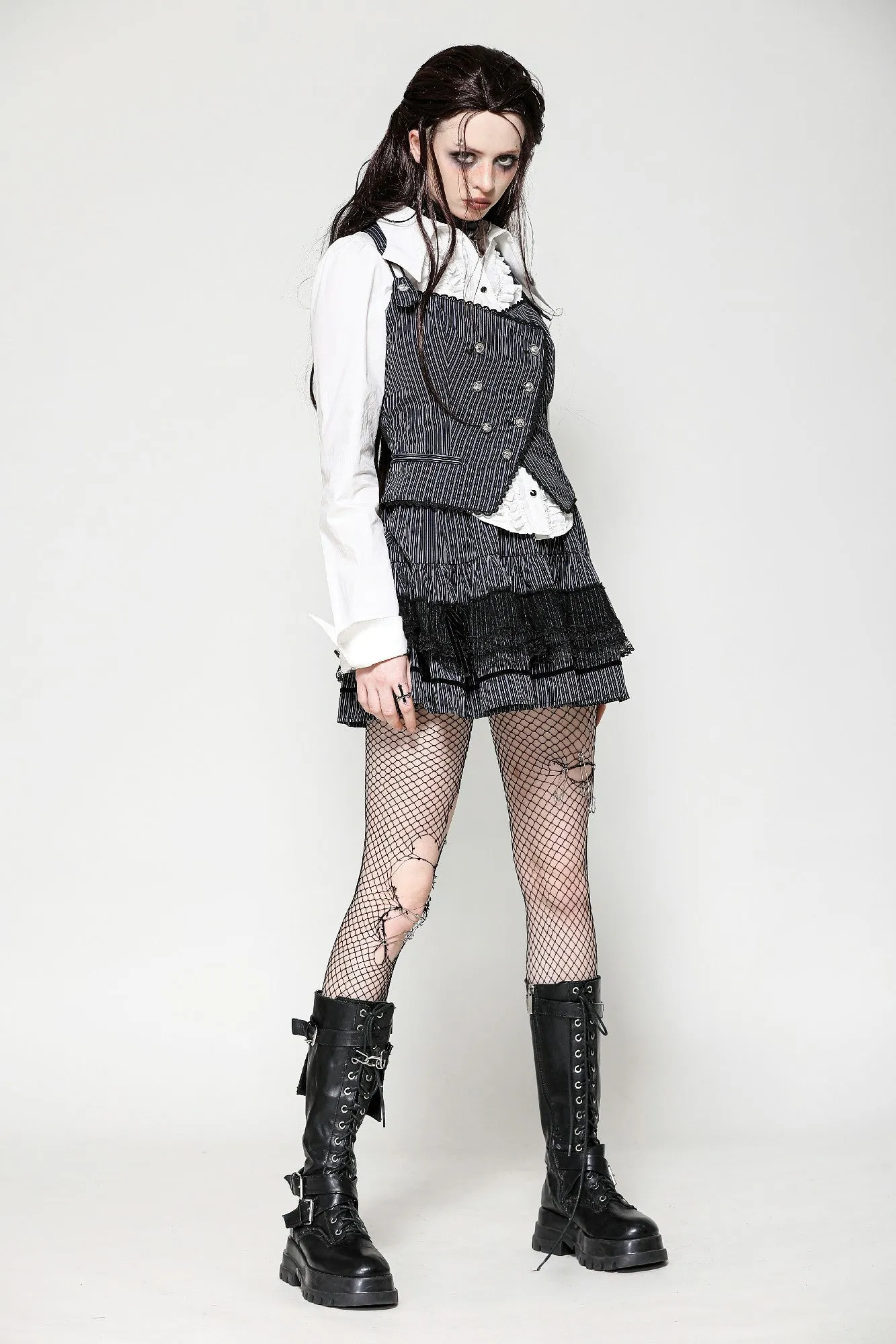 Dark Striped Academic Vest VW021