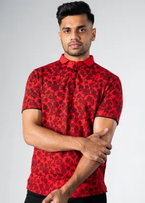 Elevated Summer Abstract Floral AOP Polo