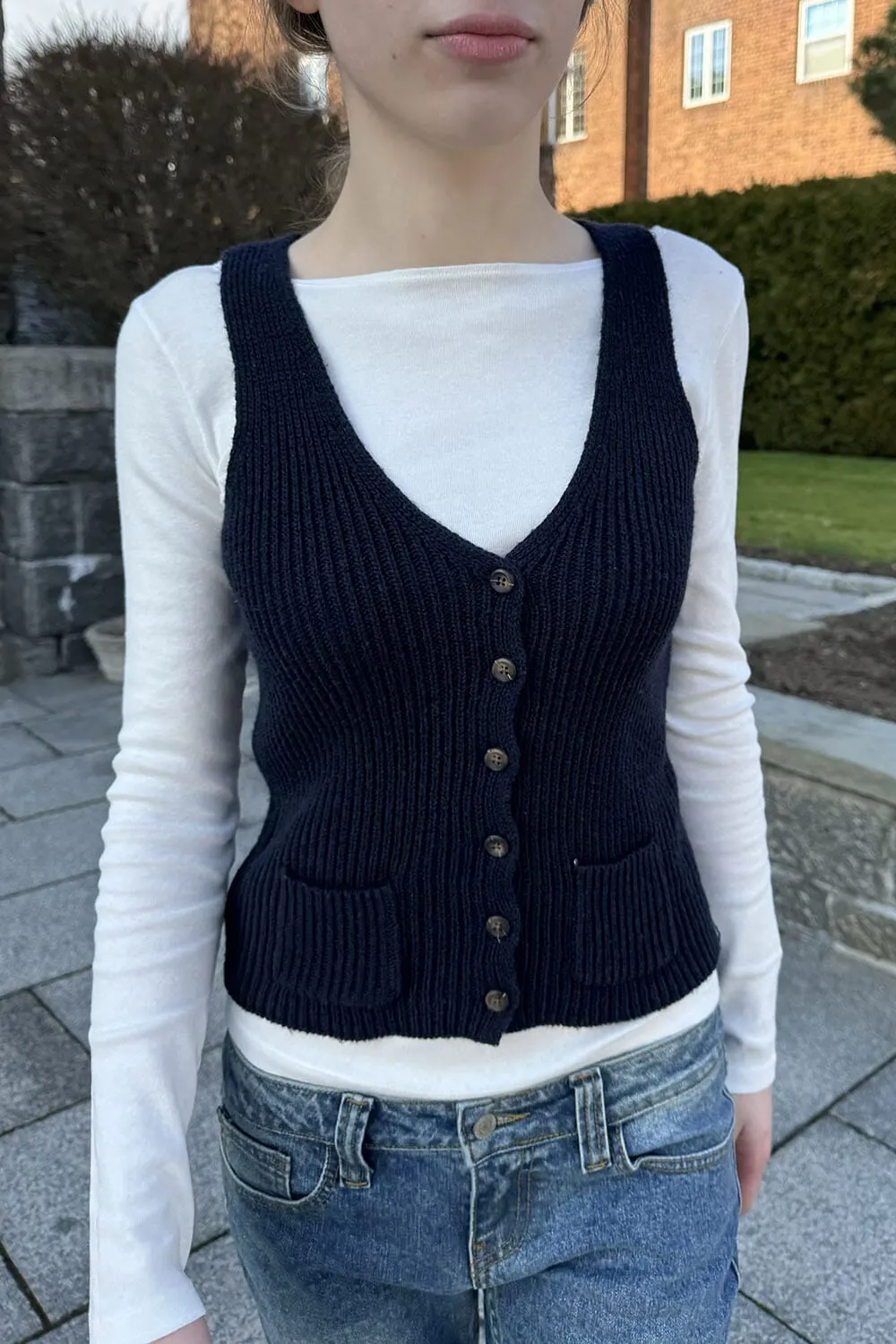 Elizabeth Wool Button Vest