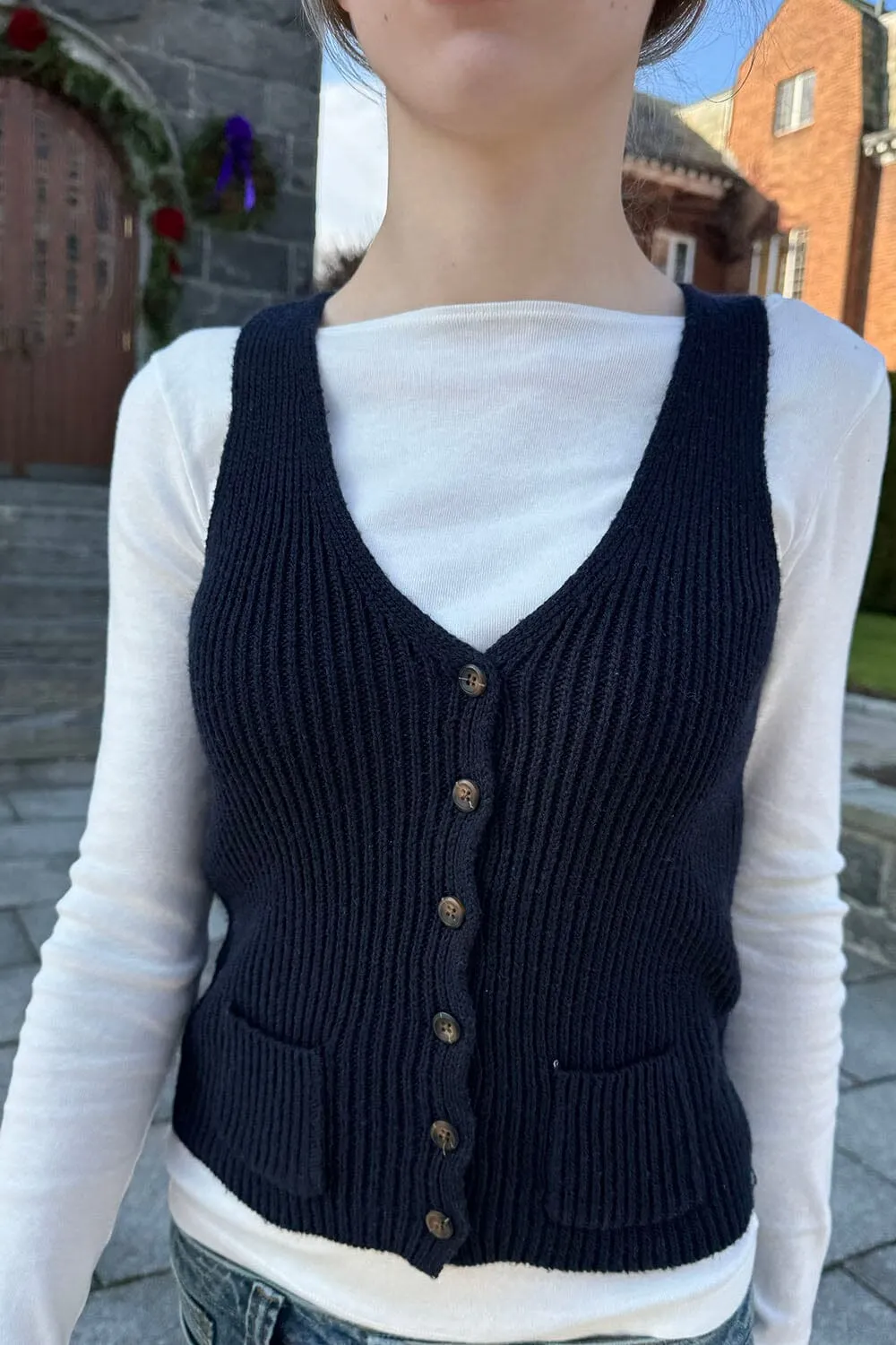 Elizabeth Wool Button Vest