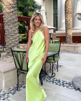 Formal Wear Dresses Sage Green Halter Backless Party Dress Simple Wedding Guest Dress Prom Dresses Shops Formal Women's Dresses