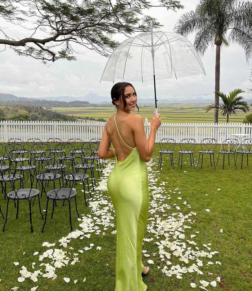 Formal Wear Dresses Sage Green Halter Backless Party Dress Simple Wedding Guest Dress Prom Dresses Shops Formal Women's Dresses