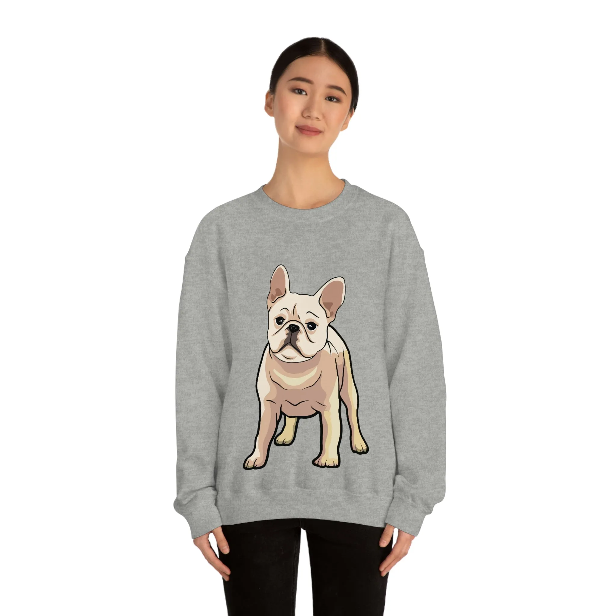 French Bulldog Unisex Heavy Blend Crewneck Sweatshirt, S - 3XL, 6 Colors, Loose Fit, Cotton/Polyester, FREE Shipping, Made in USA!!