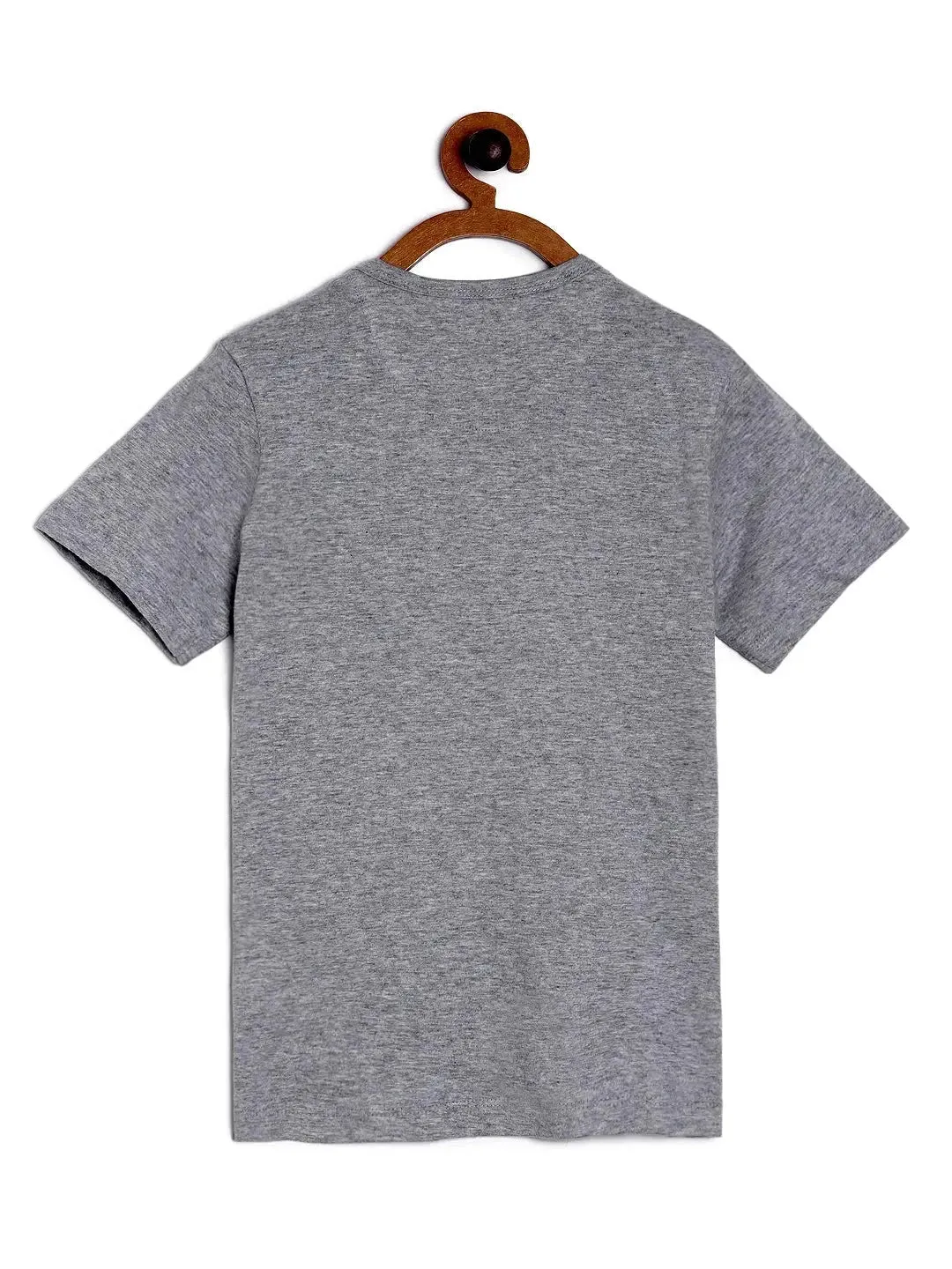 Grey Pencil and Glasses Printed Round Neck Cotton T-shirt
