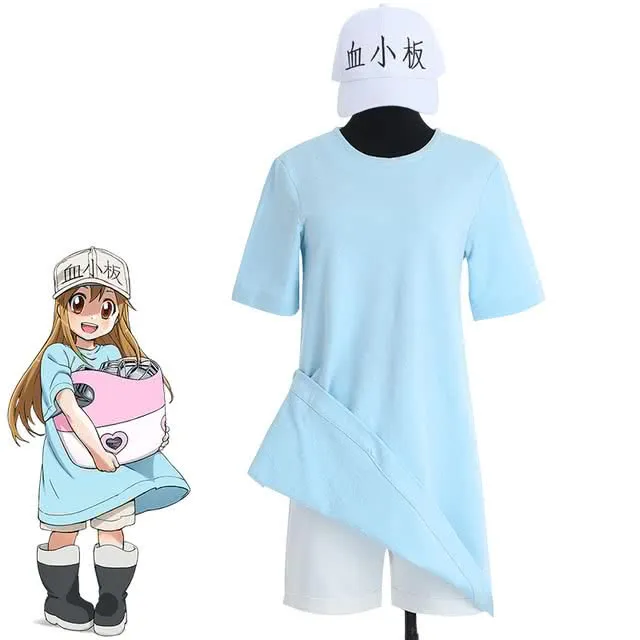 Hataraku Saibou  Cells at Work  Platelet Anime T Shirt Shorts Hat Dress Cosplay Costume