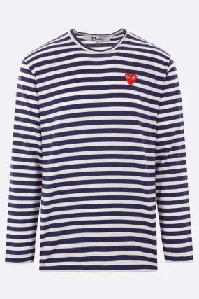 Heart logo patch cotton long-sleeves t-shirt