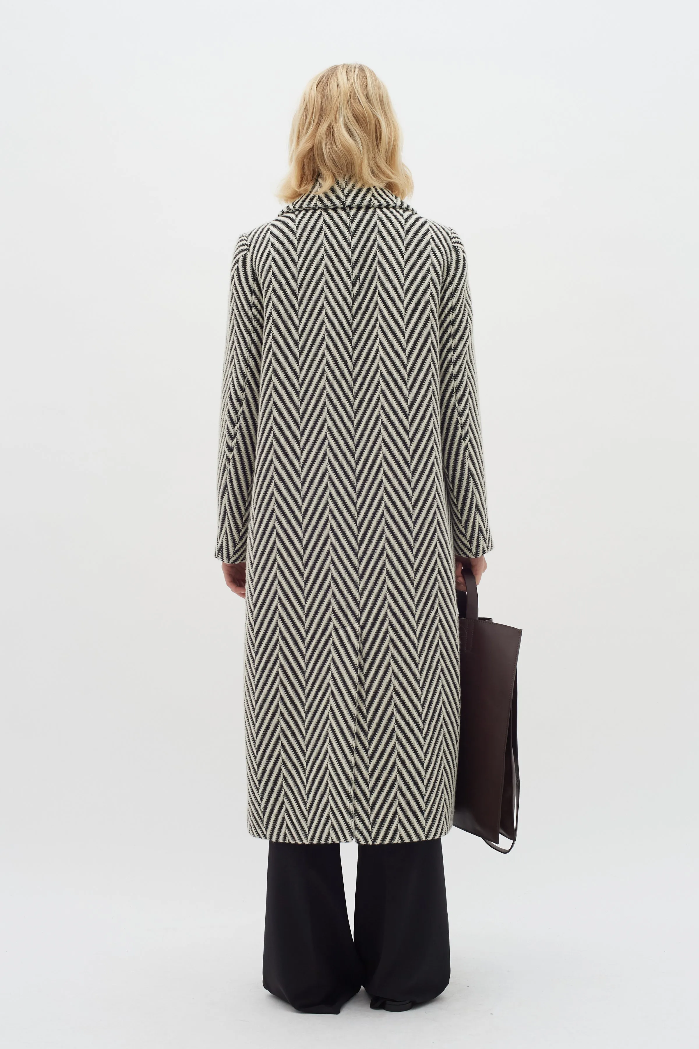 Inwear Tru Tweed Style Long Wool Blend Coat