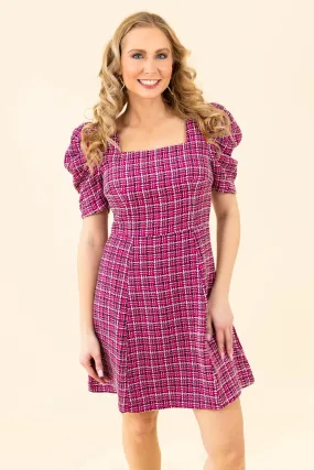 Jolly Molly Square Neck Puff Sleeve Dress