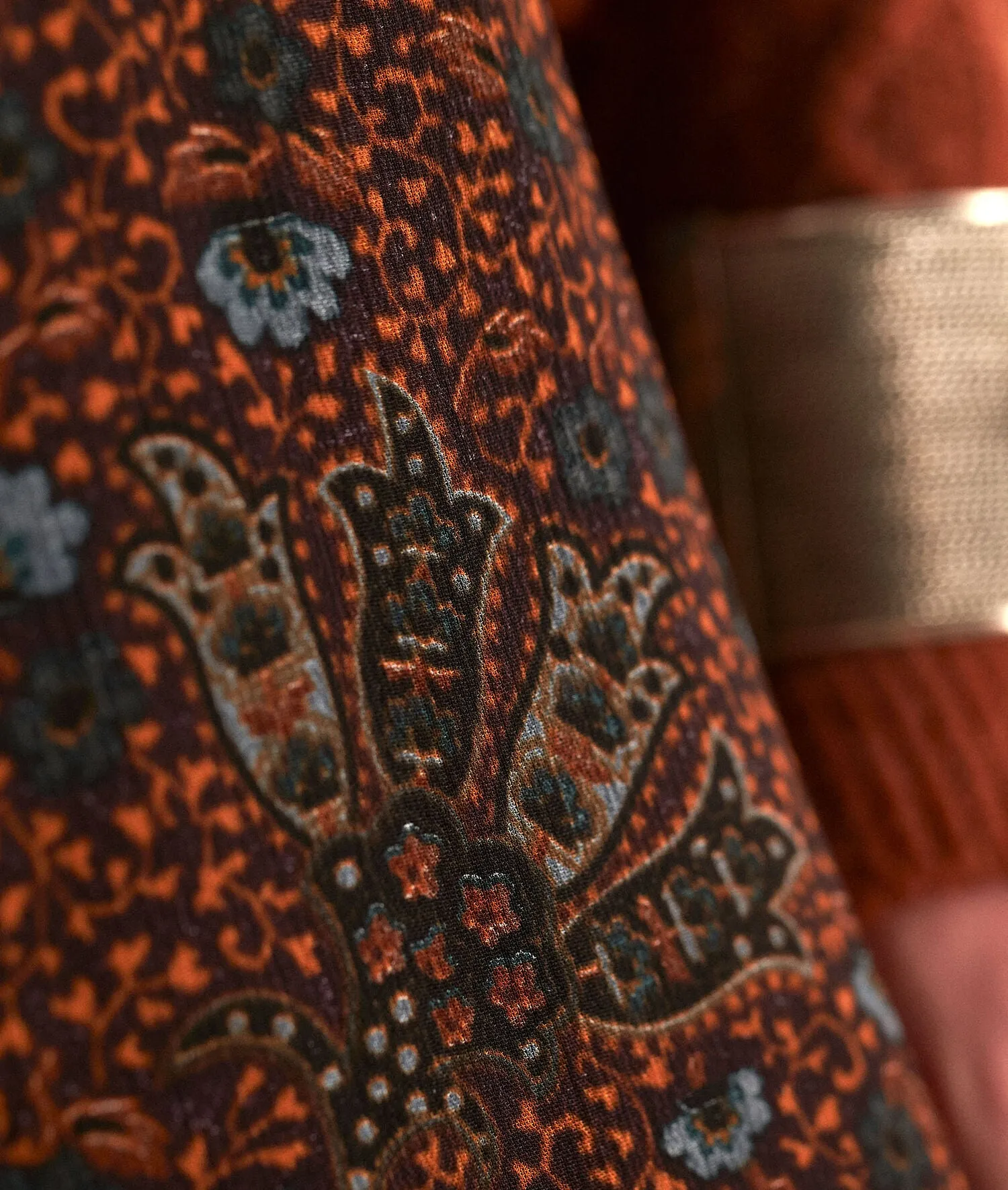 KASSY LONG BROWN PRINTED SKIRT