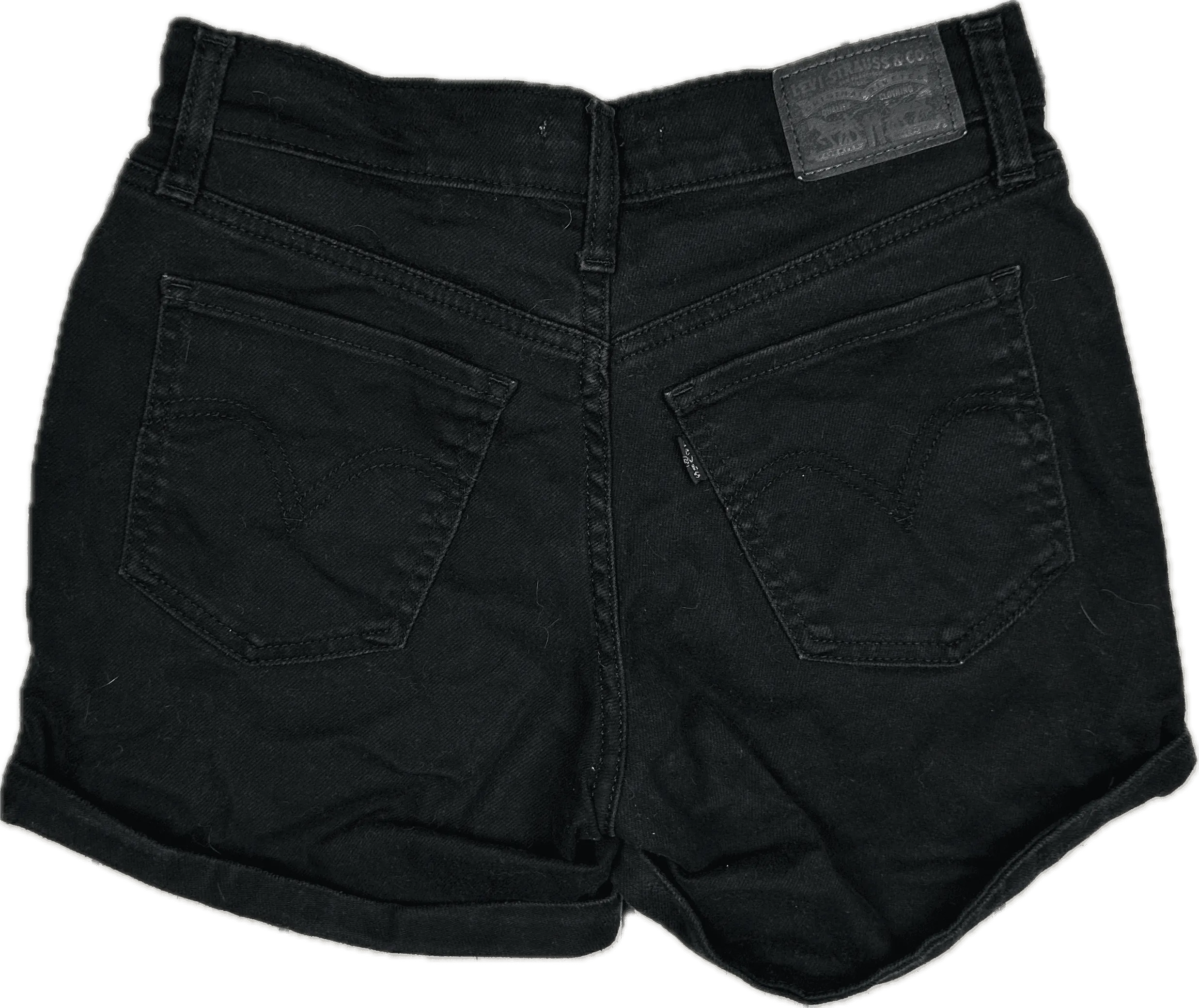 Levis Ladies Black Mid Length Shorts  - Size 26