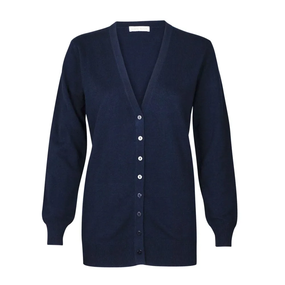 Scott Lona - Elegant Long V-Neck Cardigan for Ladies, Pure Cashmere