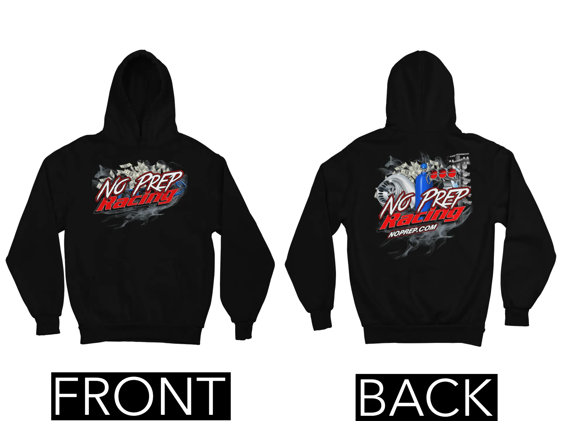 No Prep Racing Black Pullover Hoodie